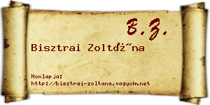 Bisztrai Zoltána névjegykártya